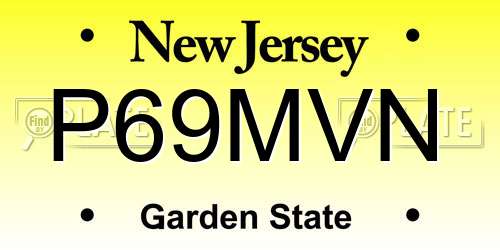 P69MVN New Jersey License Plate