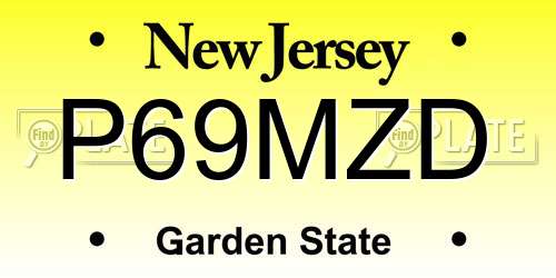 P69MZD New Jersey License Plate
