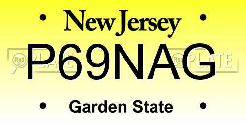 P69NAG New Jersey License Plate