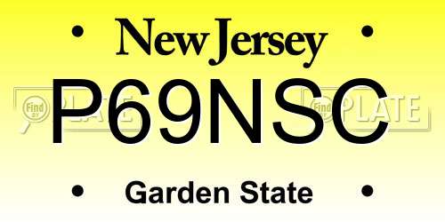 P69NSC New Jersey License Plate