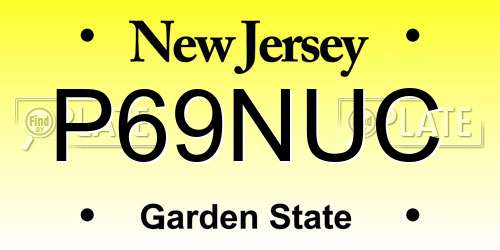 P69NUC New Jersey License Plate