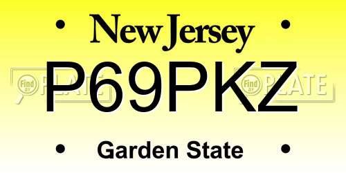 P69PKZ New Jersey License Plate