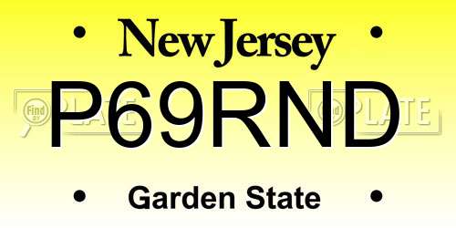 P69RND New Jersey License Plate