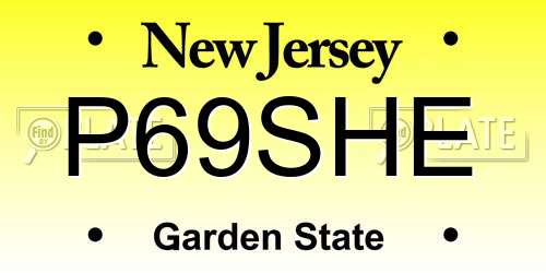 P69SHE New Jersey License Plate