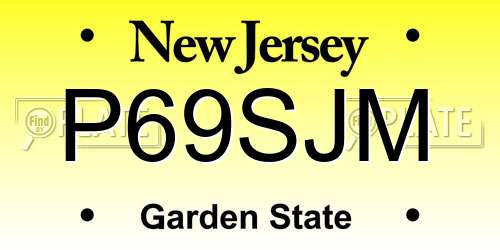 P69SJM New Jersey License Plate
