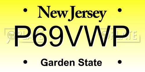 P69VWP New Jersey License Plate