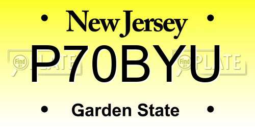 P70BYU New Jersey License Plate