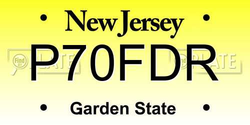 P70FDR New Jersey License Plate