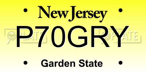 P70GRY New Jersey License Plate