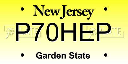 P70HEP New Jersey License Plate