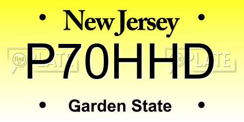 P70HHD New Jersey License Plate