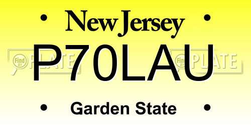 P70LAU New Jersey License Plate
