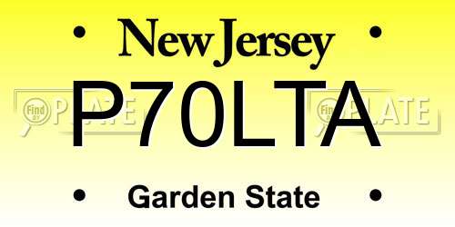 P70LTA New Jersey License Plate