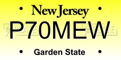 P70MEW New Jersey License Plate