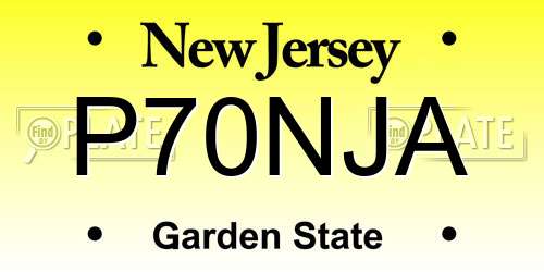 P70NJA New Jersey License Plate