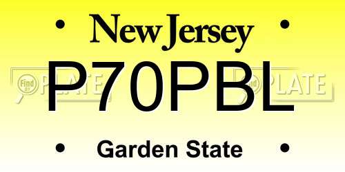 P70PBL New Jersey License Plate