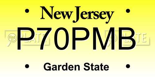 P70PMB New Jersey License Plate