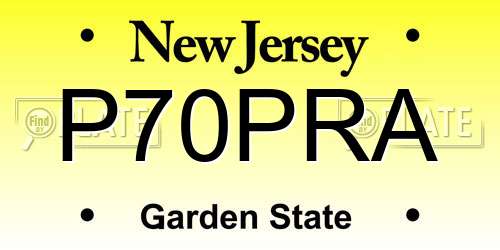 P70PRA New Jersey License Plate