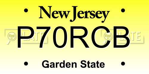 P70RCB New Jersey License Plate