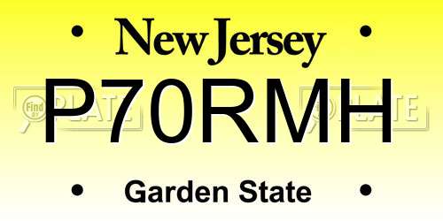 P70RMH New Jersey License Plate