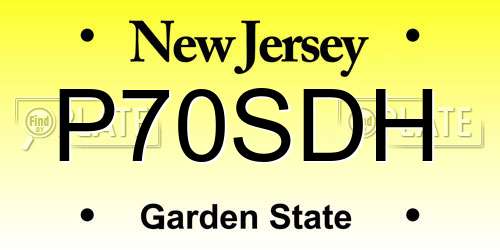 P70SDH New Jersey License Plate
