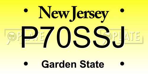 P70SSJ New Jersey License Plate