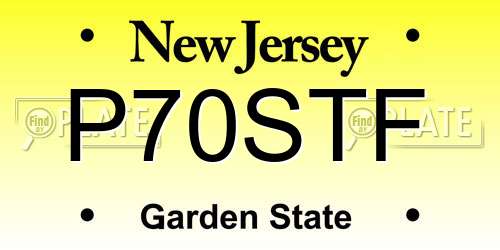 P70STF New Jersey License Plate