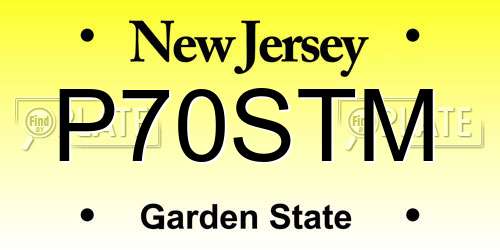 P70STM New Jersey License Plate