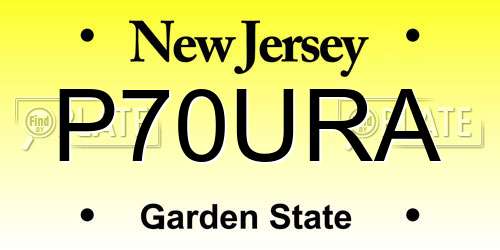 P70URA New Jersey License Plate