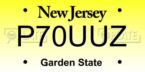 P70UUZ New Jersey License Plate