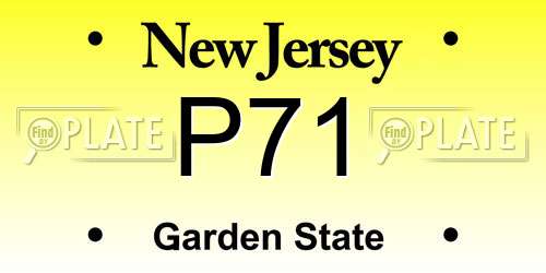 P71 New Jersey License Plate
