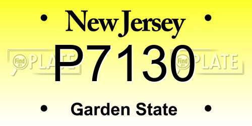 P7130 New Jersey License Plate