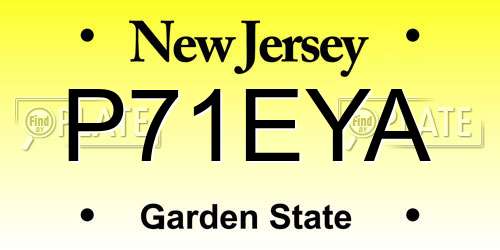 P71EYA New Jersey License Plate