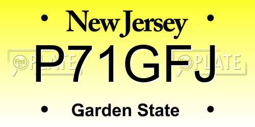 P71GFJ New Jersey License Plate