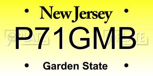 P71GMB New Jersey License Plate