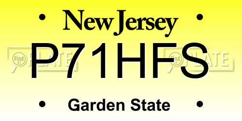 P71HFS New Jersey License Plate