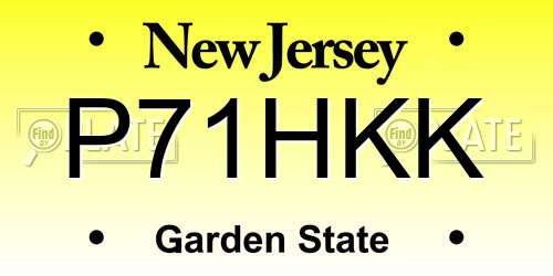 P71HKK New Jersey License Plate