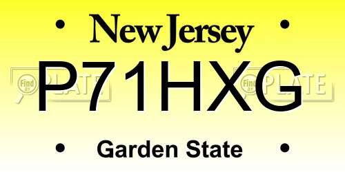 P71HXG New Jersey License Plate