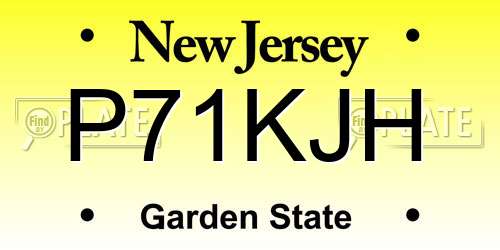 P71KJH New Jersey License Plate