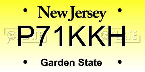 P71KKH New Jersey License Plate