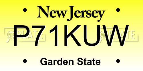 P71KUW New Jersey License Plate