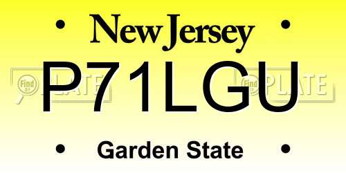 P71LGU New Jersey License Plate