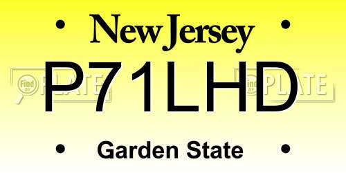 P71LHD New Jersey License Plate