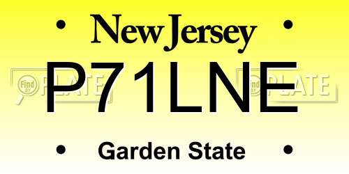 P71LNE New Jersey License Plate