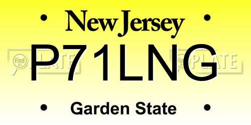 P71LNG New Jersey License Plate