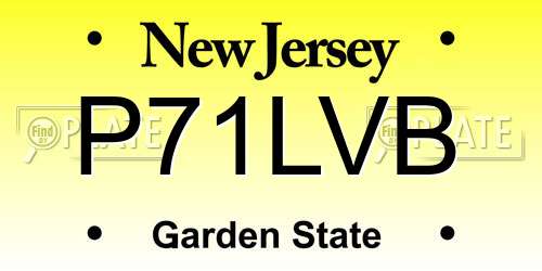 P71LVB New Jersey License Plate