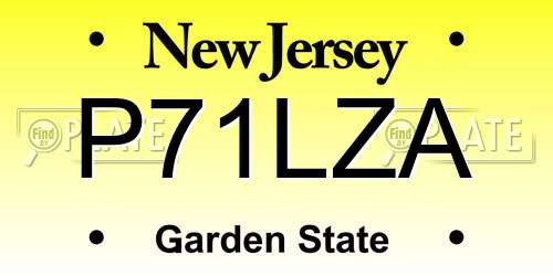 P71LZA New Jersey License Plate