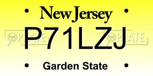 P71LZJ New Jersey License Plate