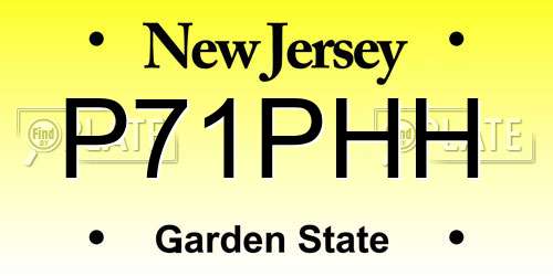 P71PHH New Jersey License Plate