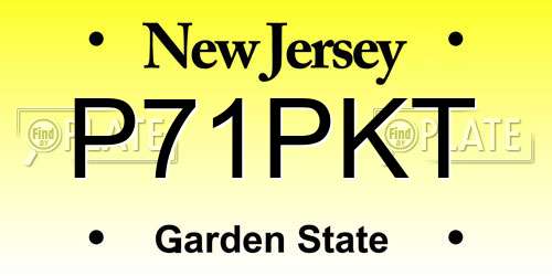 P71PKT New Jersey License Plate